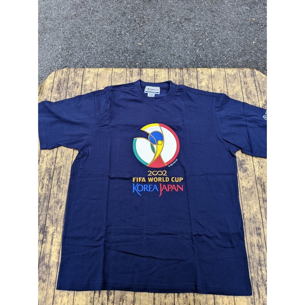NWOT NEW! Vintage 2002 FIFA World Cup Korea Japan Blue Shirt Sz 95 Medium (2X)